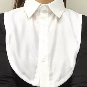 쉬폰 페이크셔츠 클래식 목카라 화이트 페이크셔츠