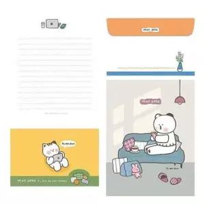 [문구] 귀여운 동물 일러스트 편지지 봉투 세트 3P 편선지