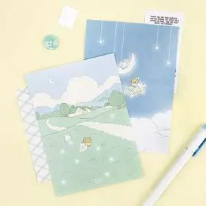 [문구] 드로잉 감성 미니 편지지 봉투 세트 5P 작은 편선지