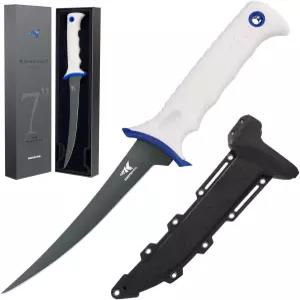 카스트킹 스파르타쿠스 필레 나이프 보닝 및 음식 준비 면도날 8Cr14 스테인리스 스틸 블레이드 7인치 낚시