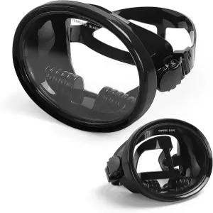 스노클링 장비 - 김서림 방지 강화 유리 마스크 스피어 낚시용 타원형 실리콘 스커트 프리다이빙 및 편안한