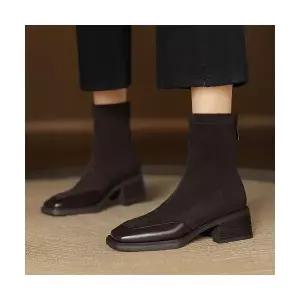 여성 러블리 신발 워커힐 빅사이즈 앵클부츠 가을겨울 슬림 부츠 통굽 블랙워커 단화 다올4