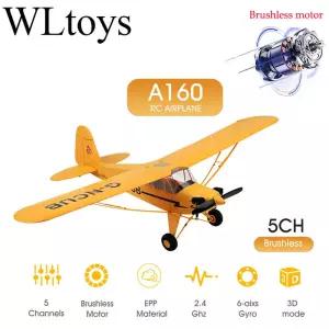 RTF 브러시리스 모터 리모컨 비행기 2.4G 3D 6G Wltoys A160 업그레이드 J3-CUB 비행 준비 완료 핫 세일