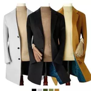 남자코트 트랜디 루즈핏 누빔 롱코트