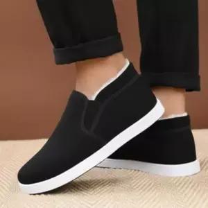 기모 방한 빅사이즈 배색 신발 스니커즈 겨울 남성 블랙