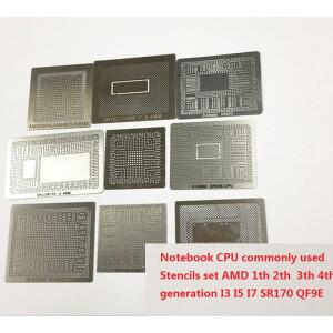 일반적으로 사용되는 노트북 CPU 스텐실 세트 9개 AMD 1 세대 2 3 4 I3 I5 I7 SR170 QF9E 리볼링 키트