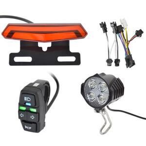 24-48V 전기 자전거 앞 브레이크 후면 라이트 세트, 경적 스위치, 에너지 절약 기능 및 방향 지시등 탑재