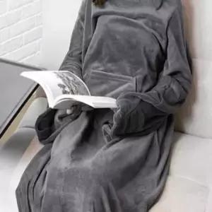 보온담요 입는 집순이 이불 담요 그레이 중형 입는담요 가운담요