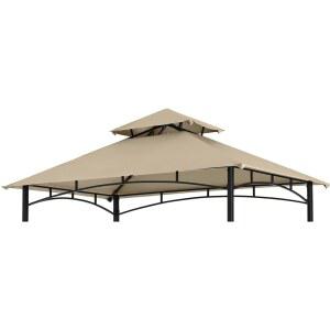 모델 L-GG001PST-F(베이지)를 위한 쿠샤데 그릴 가제보 교체 캐노피 루프 야외 이중 레이어 바비큐 탑 커버