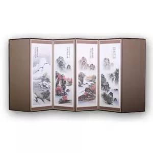 (두레공예사)옥비단미니옥반야산수화6폭병풍 커버포함 세트 추석 설 제수용품 제기 교자상 차례상 성묘용