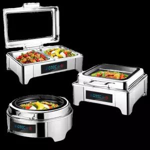 뷔페 6L 온도조절 원형 보온기 차핑 음식 디쉬