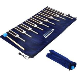 소리 굽쇠 스틸 세트 조율 명상 실버 음향 수정석 요가 정화 튜너 악기 9개 크리스탈 힐링