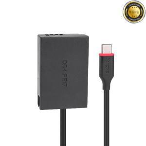 캐논 R8 R10 RP 77D 200D II 카메라용 LP-E17 더미 배터리 전원 어댑터 스프링 케이블 (Type-C)