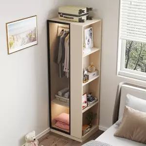 코너옷장 웜화이트40x40x180cm단일문 드레스룸옷장 틈새 서랍장 장롱 이동형