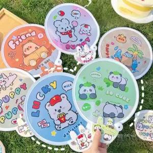 J2K 캐릭터 원형 미니 부채 휴대용 손부채 여름 데일리 어린이