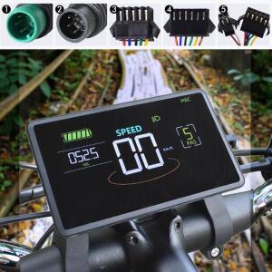 UART2 H6C 방수 MTB 전기 자전거 디스플레이 컴퓨터 승마 속도계 디지털 수평 화면 주행 거리계 유선