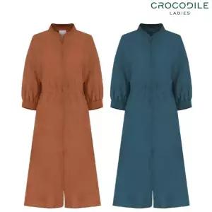 [크로커다일레이디](CLEFOP102) 니트밴드 넥 시보리 원피스_GN