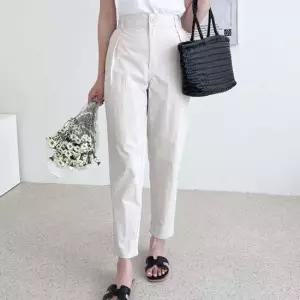 출근룩 슬랙스 편한 신축성 밴딩 바지 여성 9부 면팬츠 데일리룩 정장