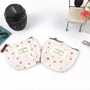 꽃모양 화장품 동전 수납 소형 파우치 1P