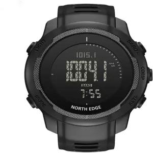 노스 엣지 여성용 남성 전술 생존 시계 - 나침반 고도계 기압계 페도미터 50M 방수 EL 백라이트 카본