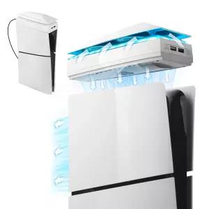 먼지 덮개가 있는 PS5 슬림용 리어 콘솔 쿨링 팬 디스크 에디션 및 디지털 사일런트 흡수 쿨러 USB 포트