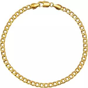 여성용 켈리스톰 골드 발찌 팔찌 남성용 14K 화이트 도금 쿠바 링크 헤링본 종이 클립 피가로 체인 발목