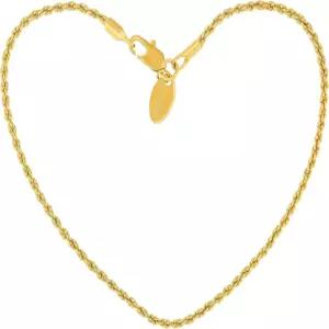 라이프타임 주얼리 여성 골드 발찌 1mm 로프 체인 발목 팔찌 24k 리얼 도금