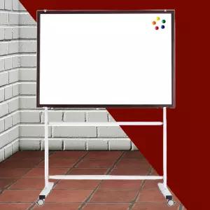 법랑칠판 자석보드 이동식 화이트보드 85x120 월넛