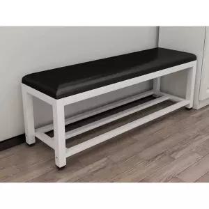 실내 벤치의자 현관 철제 슬림 긴의자 원목 휴게실