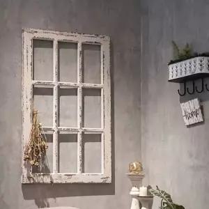 가짜 창문 페이크 나무 카페 벽 배전함 배경 입체