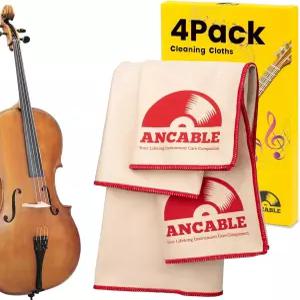 첼로 청소용 4팩 악기 천 바이올린 극세사 퀵 클린 폴란드 키트 기타 트럼펫 색소 전문가용 관리 애호가용