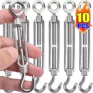 호환  1-10PCS 스테인레스 스틸 후크 및 아이 텐셔너 조정 와이어 로프 장력 OC 유형 턴버클 리깅 세일링