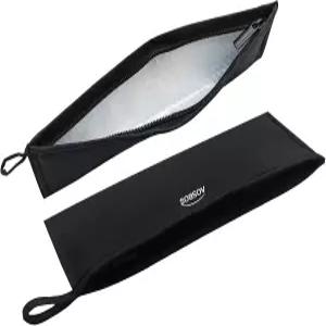 Aosbos 재사용 가능한 빨대 식기 파우치 - 스테인리스 스틸 젓가락 케이스 휴대용 여행 도구 세트 블랙