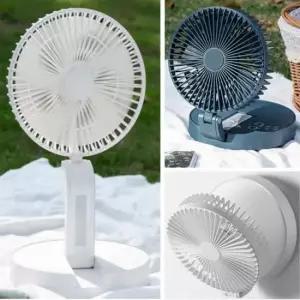 탁상용선풍기 (홍스몰)LED무드등 배터리내장 휴대용 폴딩 자동회전