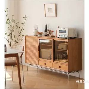 원목 홈카페수납장 부엌수납장 그릇장 홈카페 서랍 도어형