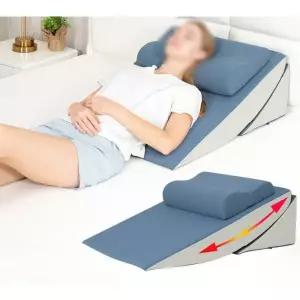 침대 등받이쿠션 요추 지지 삼각 베개 지지대 조절 허리베개