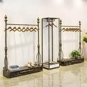 옷가게행거 튼튼한 골드 진열대 옷가게 옷걸이 철제 엔틱