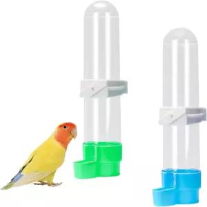 앵무새 잉꼬 위한 2개의 PCS 조류 급수기 자동 물 디스펜서 걸이식 물병