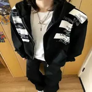 호크아이 남사친 가을 카디건 패치 레터링 커플 간절기 집업 자수 데일리룩 후드 KUK3