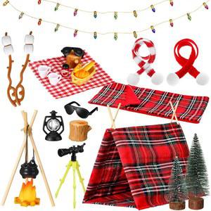 CIVANER 30개 크리스마스 엘프 캠핑 침낭 의상 텐트 액세서리에는 인형의 스카프