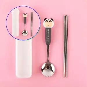 쌍문상회 피규어포크 짱구 숟가락 세트-블랙