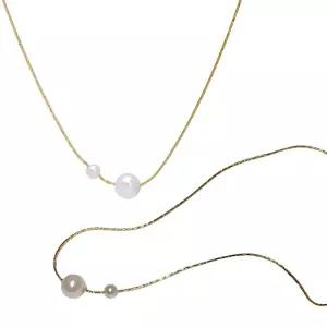 외출시 소품점 목라인포인트 골드진주목걸이 체인목장식 1P x 10개세트 미니듀얼 안방용 금