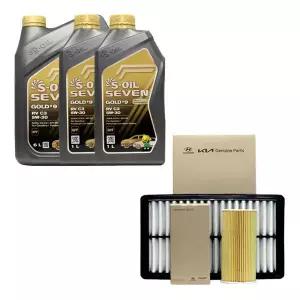 SOil 투싼IX 디젤 엔진오일 에스오일 세븐골드RV 5W30 8리터 순정 오일필터 에어필터