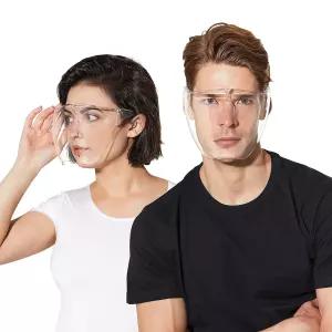 블록 페이스 쉴드 - 안경 착용자 김서림 방지 및 스크래치 재사용 가능 편안함 내구성 고글(대형)을 위한