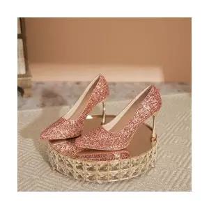야무치 여자 데일리룩 신발 힐펌프스 하이힐 프렌치 샴페인 가보시 힐 여수화 웨딩 스팽글 스틸레토 펌프스
