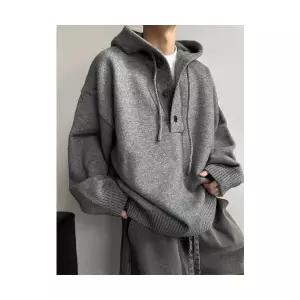 야무치 남자 데일리룩 간절기 가디건 집업 빈티지 후드 스웨터 반 커플 풀오버 KUK1