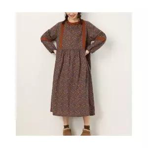 타노스여자 데일리룩 원피스 플라워 면 린넨 롱 가을 루즈핏 빈티지 KUK3