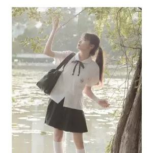 대만교복 졸업사진 반팔셔츠+ 상견니교복 스커트 코스프레