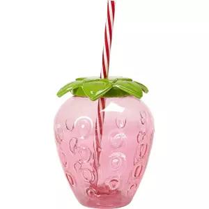 귀여운 딸기모양 플라스틱(1) 빨대컵 음료 콜드컵 커피