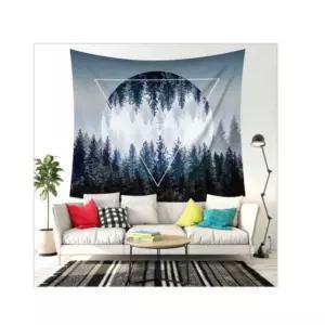 특대 달밤 숲 패브릭 포스터 가림막 커튼 가리개 커텐 바란스 가림천 천포스터